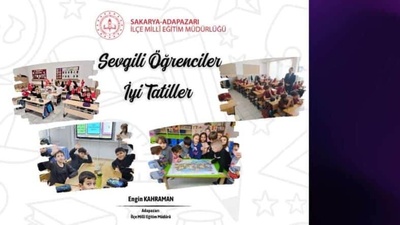 Adapazarı İlçe Millî Eğitim Müdürlüğü'nden Öğrencilere Tatil Mesajı